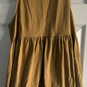 Free People Mustard Yellow Tiered Open Back Top